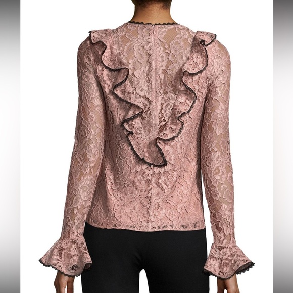 ALEXIS Lace Ruffle Top - Pink - Picture 1 of 11